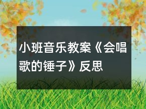 小班音樂(lè)教案《會(huì)唱歌的錘子》反思