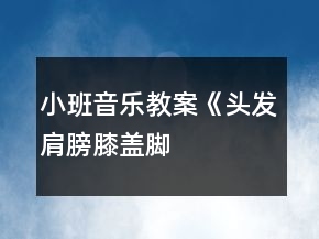 小班音樂(lè)教案《頭發(fā)、肩膀、膝蓋、腳》反思