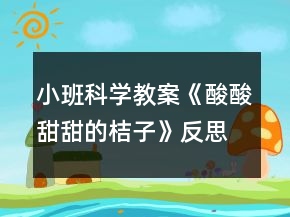 小班科學教案《酸酸甜甜的桔子》反思