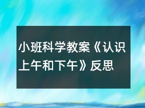 小班科學(xué)教案《認識上午和下午》反思