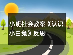 小班社會教案《認(rèn)識小白兔》反思