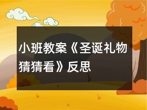 小班教案《圣誕禮物猜猜看》反思
