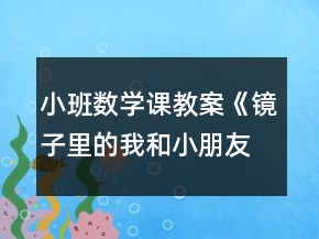 小班數(shù)學(xué)課教案《鏡子里的我和小朋友》反思