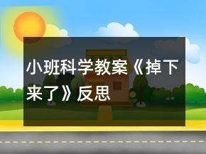 小班科學(xué)教案《掉下來了》反思