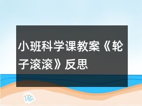 小班科學(xué)課教案《輪子滾滾》反思