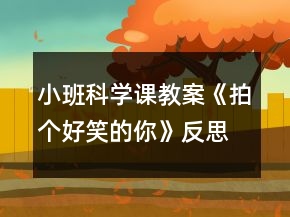 小班科學(xué)課教案《拍個(gè)好笑的你》反思