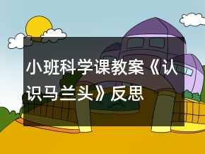 小班科學(xué)課教案《認(rèn)識馬蘭頭》反思