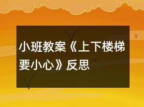 小班教案《上下樓梯要小心》反思