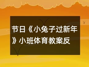 節(jié)日《小兔子過新年》小班體育教案反思