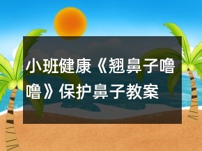 小班健康《翹鼻子嚕?！繁Ｗo(hù)鼻子教案反思