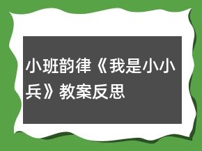 小班韻律《我是小小兵》教案反思