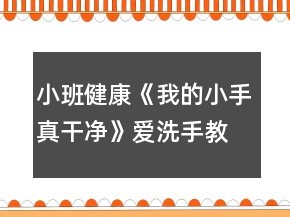小班健康《我的小手真干凈》愛洗手教案反思
