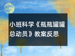 小班科學《瓶瓶罐罐總動員》教案反思