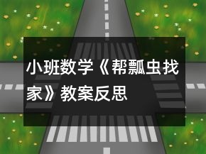 小班數(shù)學(xué)《幫瓢蟲找家》教案反思
