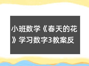 小班數(shù)學(xué)《春天的花》學(xué)習(xí)數(shù)字3教案反思