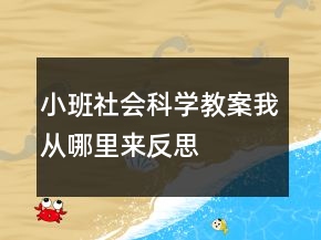 小班社會(huì)科學(xué)教案：我從哪里來(lái)反思