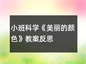 小班科學(xué)《美麗的顏色》教案反思