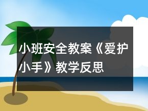 小班安全教案《愛(ài)護(hù)小手》教學(xué)反思