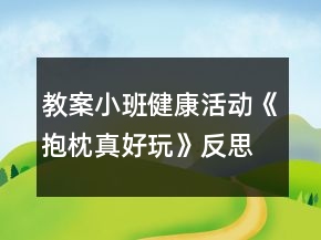 教案小班健康活動(dòng)《抱枕真好玩》反思