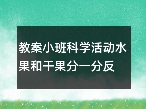 教案小班科學(xué)活動(dòng)：水果和干果分一分反思
