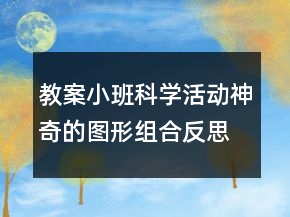 教案小班科學(xué)活動(dòng)：神奇的圖形組合反思