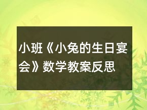 小班《小兔的生日宴會(huì)》數(shù)學(xué)教案反思