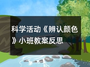 科學(xué)活動(dòng)《辨認(rèn)顏色》小班教案反思
