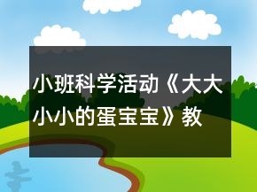 小班科學(xué)活動《大大小小的蛋寶寶》教案反思