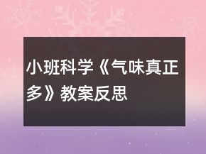 小班科學《氣味真正多》教案反思