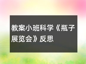 教案小班科學(xué)《瓶子展覽會(huì)》反思