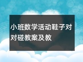 小班數(shù)學(xué)活動(dòng)——鞋子對(duì)對(duì)碰教案及教學(xué)反思