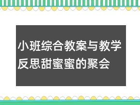 小班綜合教案與教學反思：甜蜜蜜的聚會 （教學案例）