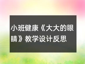 小班健康《大大的眼睛》教學(xué)設(shè)計(jì)反思