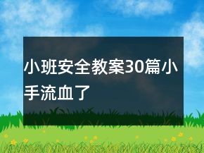 小班安全教案30篇小手流血了