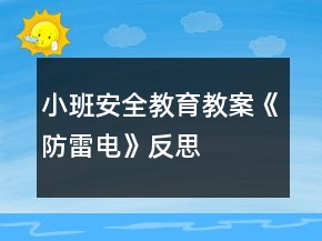 小班安全教育教案《防雷電》反思