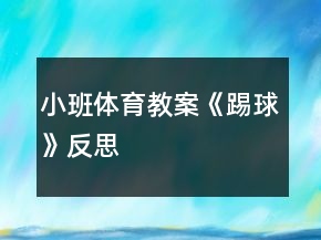 小班體育教案《踢球》反思