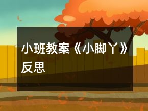 小班教案《小腳丫》反思