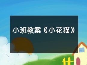 小班教案《小花貓》