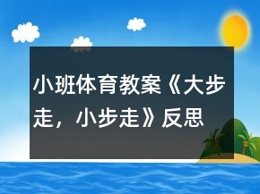 小班體育教案《大步走，小步走》反思