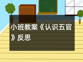 小班教案《認(rèn)識(shí)五官》反思