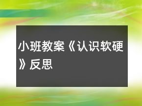 小班教案《認(rèn)識(shí)軟硬》反思