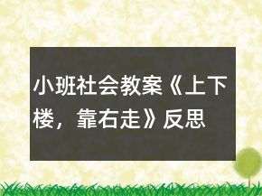 小班社會(huì)教案《上下樓，靠右走》反思