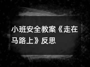 小班安全教案《走在馬路上》反思