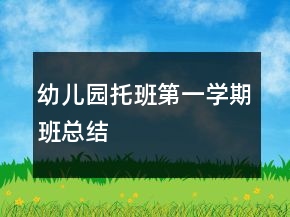 幼兒園托班第一學(xué)期班總結(jié)