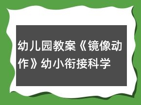 幼兒園教案《鏡像動(dòng)作》幼小銜接科學(xué)