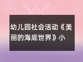 幼兒園社會(huì)活動(dòng)《美麗的海底世界》小班教案反思