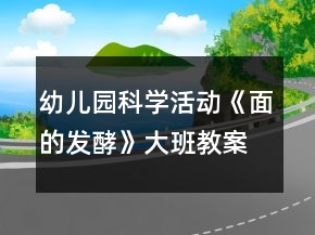 幼兒園科學(xué)活動(dòng)《面的發(fā)酵》大班教案反思