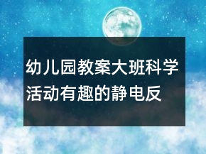 幼兒園教案大班科學(xué)活動：有趣的靜電反思