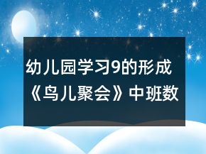幼兒園學習9的形成《鳥兒聚會》中班數(shù)學教案反思