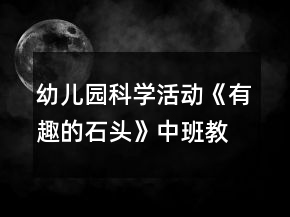 幼兒園科學(xué)活動《有趣的石頭》中班教案反思